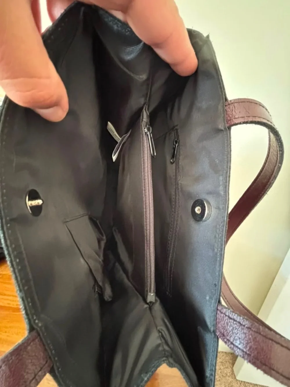 Monogrammed Burgundy Leather Tote Bag - Classic Everyday Shoulder Tote